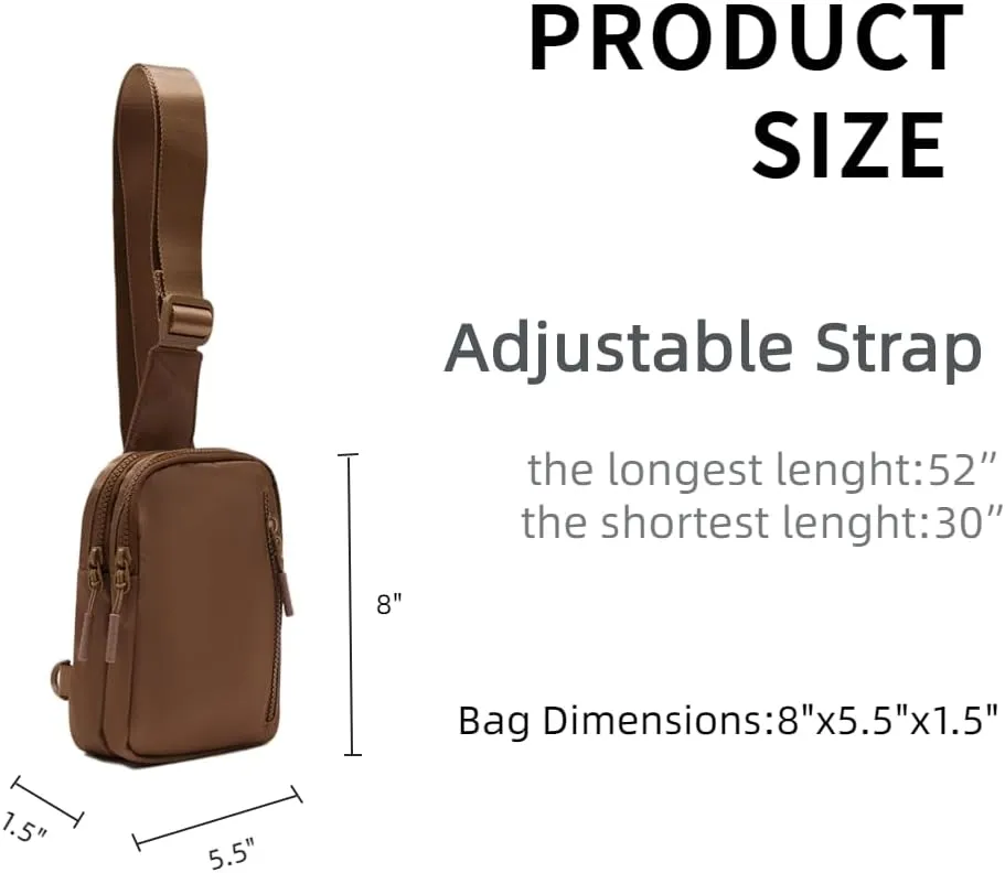 VAKAER Small Crossbody Bag Purse Womens Sling Bag Daypack Backpack with Convertible Adjustable Strap for Travel Hiking (Caramel)