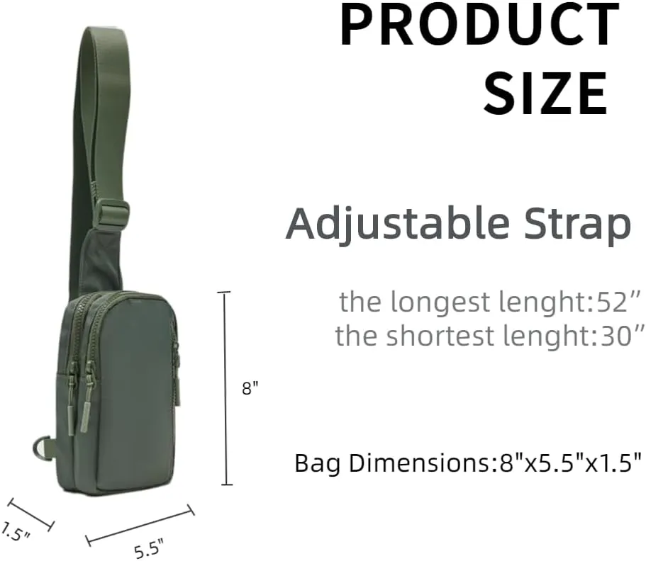 VAKAER Small Crossbody Bag Purse Womens Sling Bag Daypack Backpack with Convertible Adjustable Strap for Travel Hiking (Green)