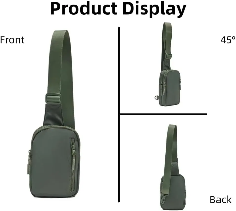 VAKAER Small Crossbody Bag Purse Womens Sling Bag Daypack Backpack with Convertible Adjustable Strap for Travel Hiking (Green)