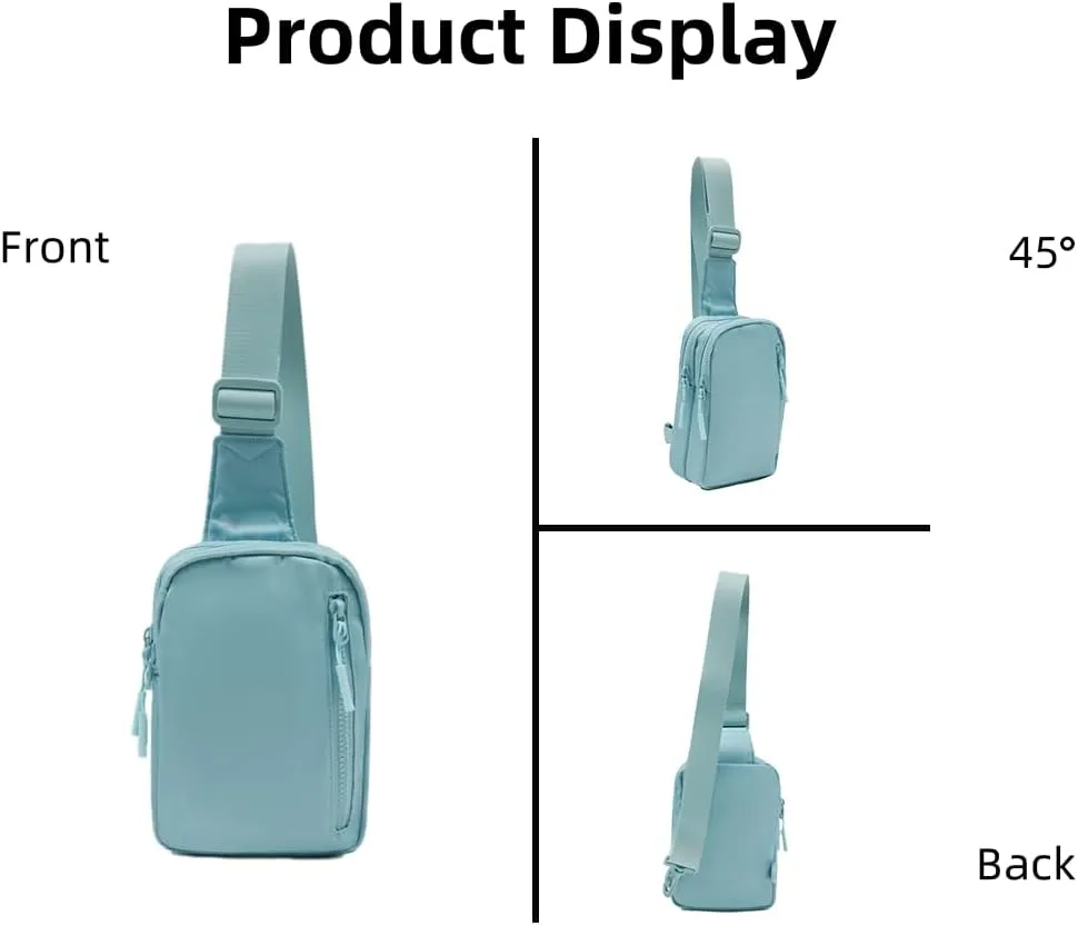 VAKAER Small Crossbody Bag Purse Womens Sling Bag Daypack Backpack with Convertible Adjustable Strap for Travel Hiking (Ice blue)