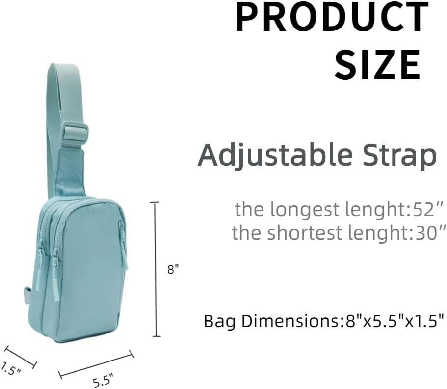 VAKAER Small Crossbody Bag Purse Womens Sling Bag Daypack Backpack with Convertible Adjustable Strap for Travel Hiking (Ice blue)