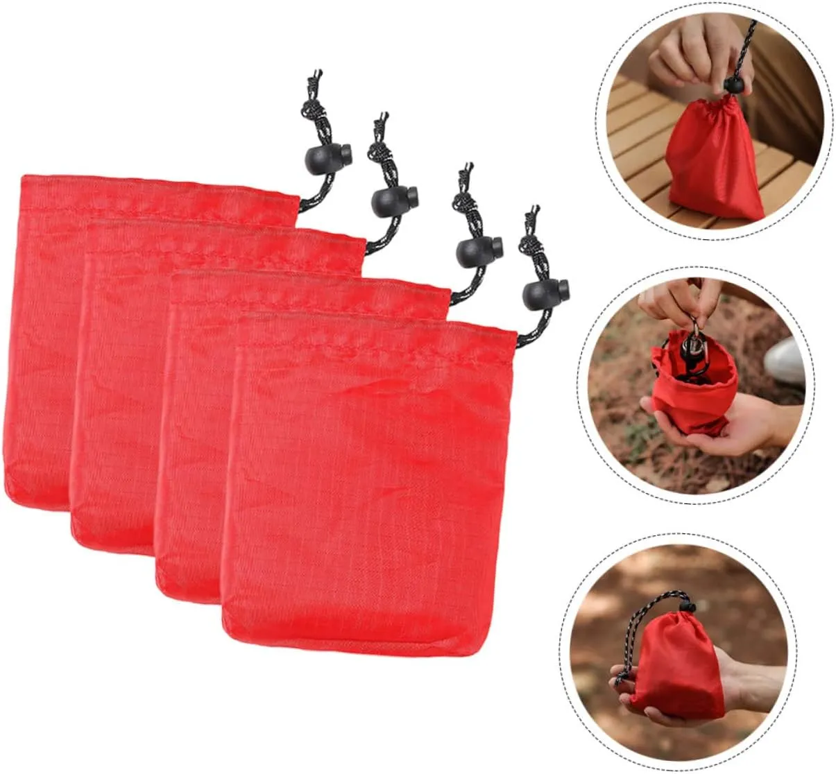 VALICLUD 2sets Polyester Drawstring Tote Bags Reusable Storage Garment Bags for Travel Camping Storage 4pcs*2
