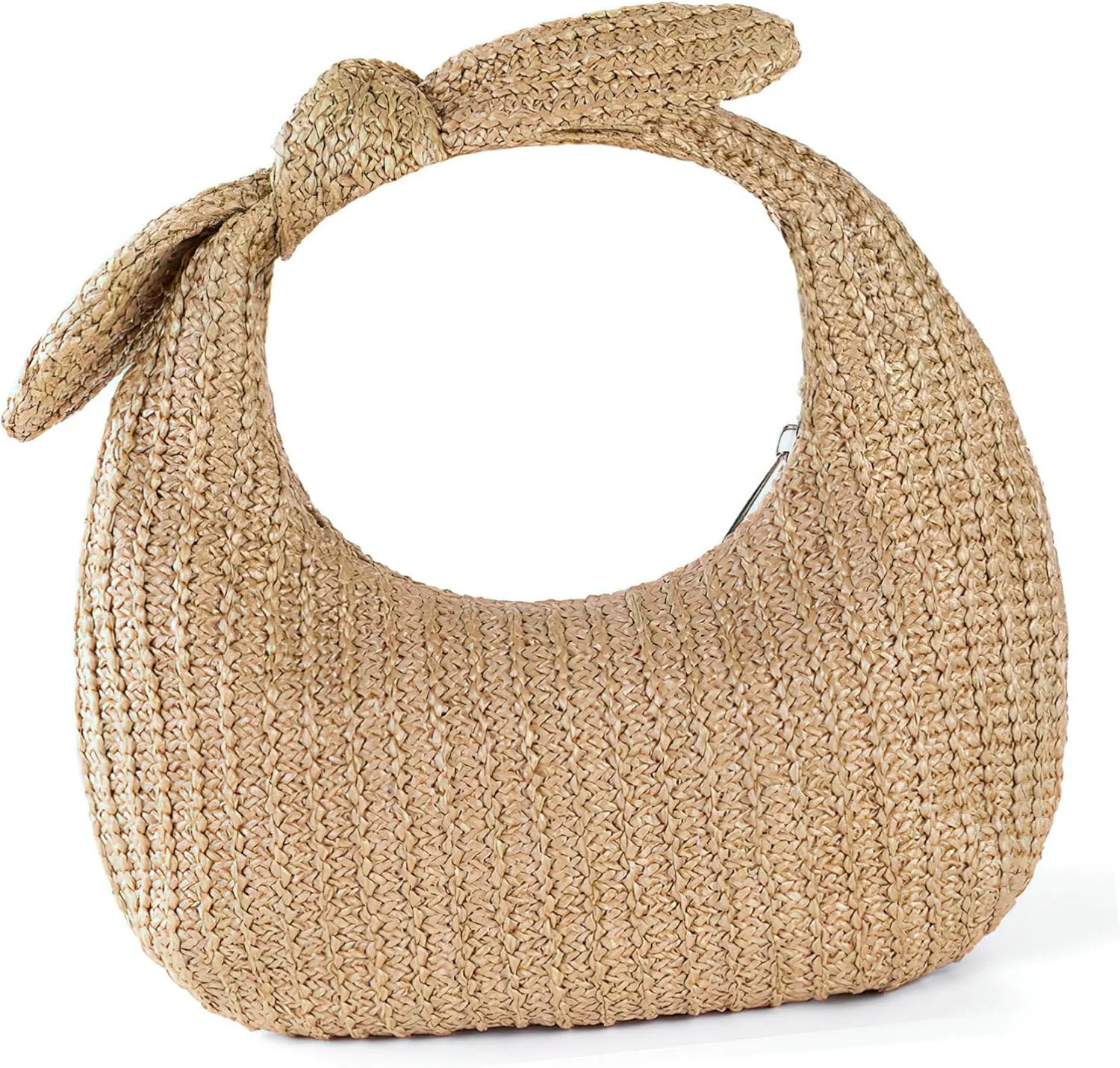 VANZACK Summer Beach Polyester Bag Women's Bow Purse Straw Handbags for Women Polyester Purse Stylish Beach Bag