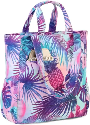 VASCHY Beach Tote Bag for Women, Lightweight Water Resistant Fold-able Large Pool Tote Bag w Zipper for Vocation