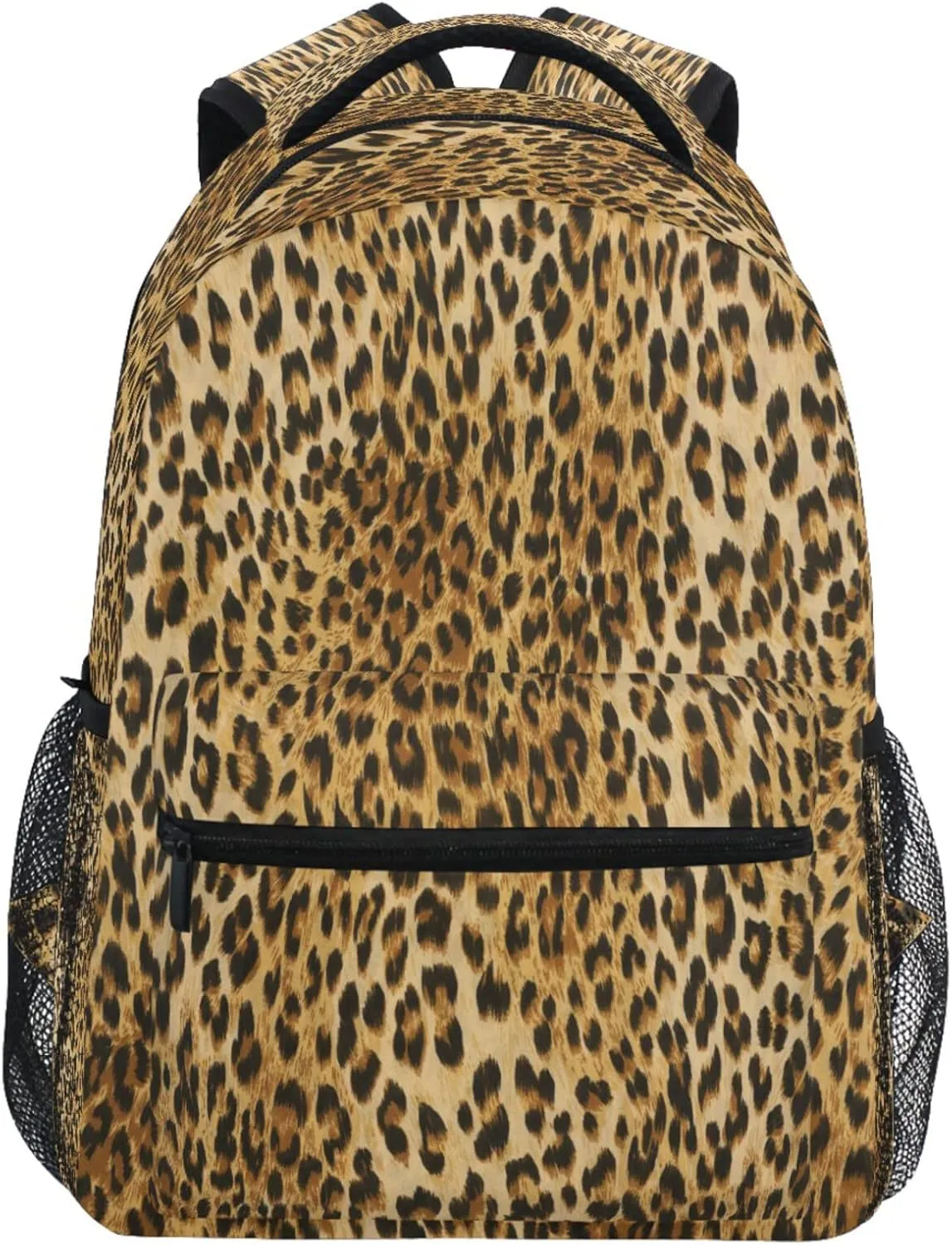 Vdsrup Vintage Leopard Print Backpack for Girls Kids Boys Chic Animal Print School Book Bag Waterproof Student Laptop Backpacks College Carrying Bags Casual Durable Lightweight