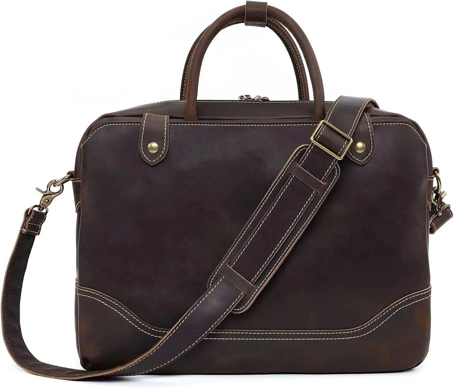 Vintage Genuine Leather Briefcase for Men,Business Travel Laptop Messenger Bags