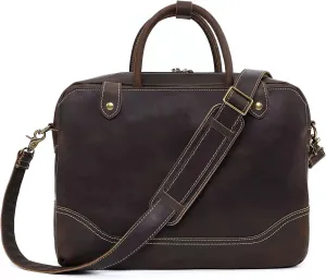 Vintage Genuine Leather Briefcase for Men,Business Travel Laptop Messenger Bags