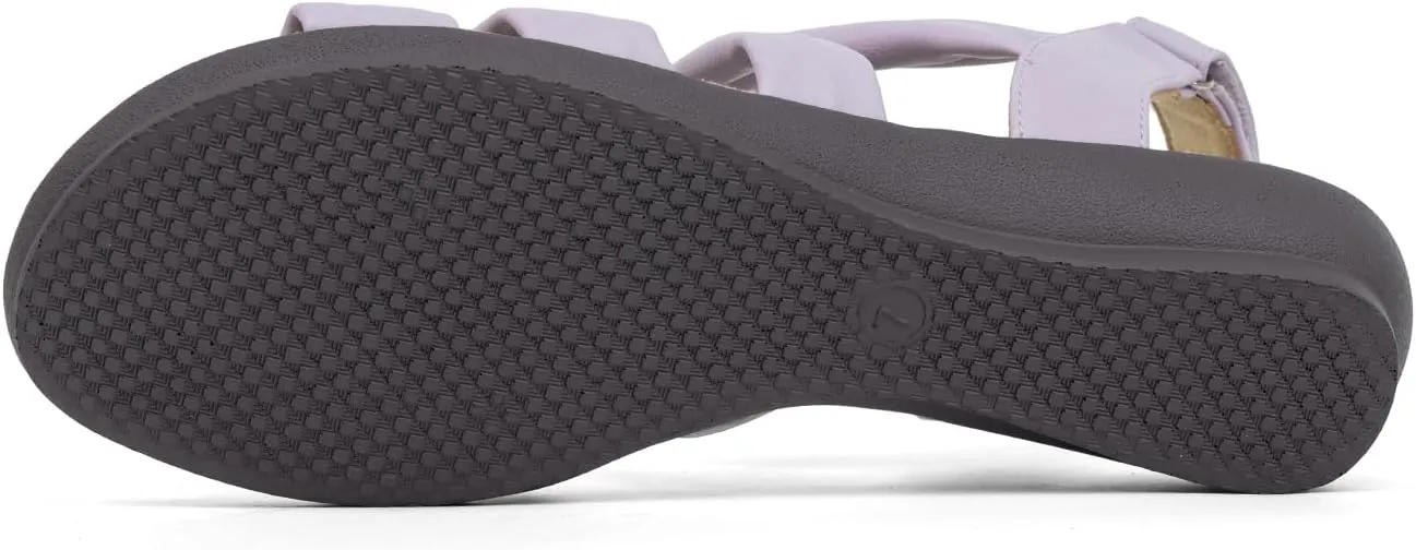 VJH confort Womens Flat Sandals, Soft Straps Slip-on Open Toe Light Weight Elastic Slingback Comfort Casual Walking Sandals