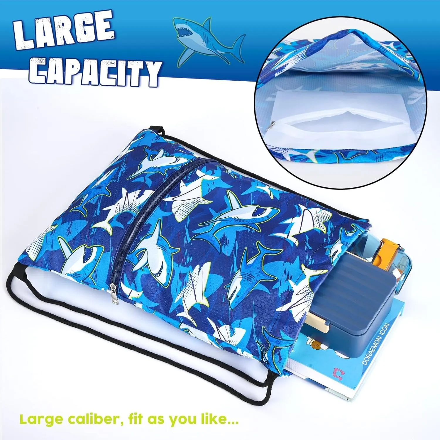 WAWSAM Drawstring Backpack - Drawstring Bags for Kids Swim Bag for Beach