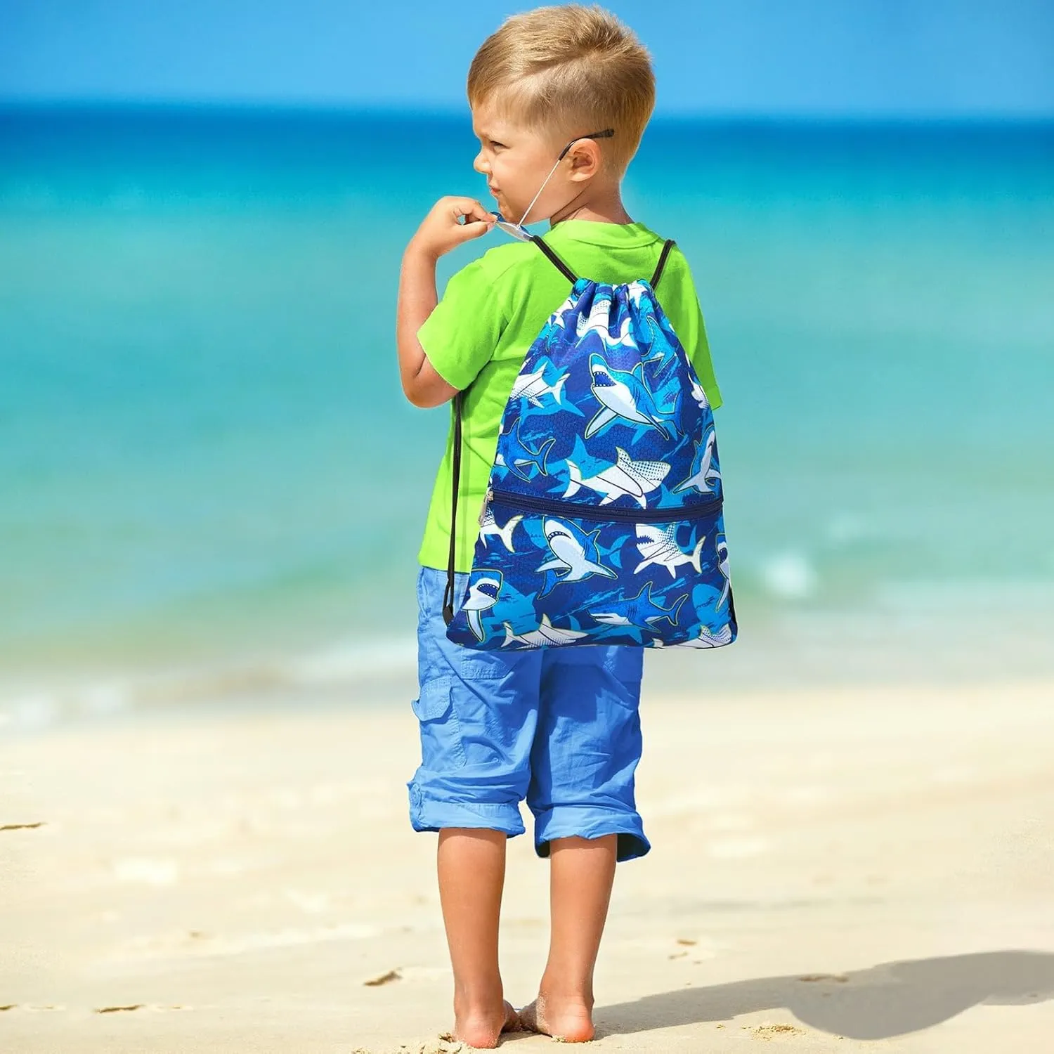 WAWSAM Drawstring Backpack - Drawstring Bags for Kids Swim Bag for Beach