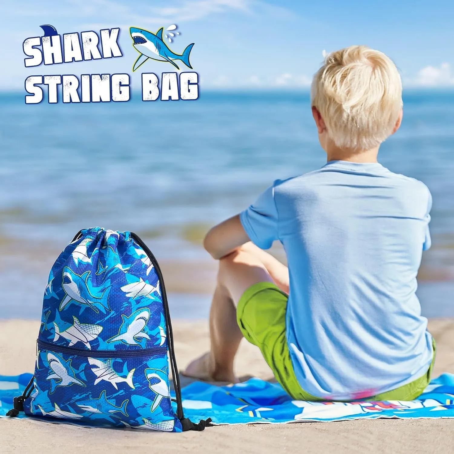 WAWSAM Drawstring Backpack - Drawstring Bags for Kids Swim Bag for Beach