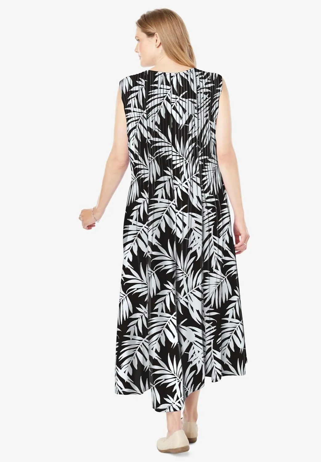 Woman Within Plus Size Pintucked Sleeveless Dress