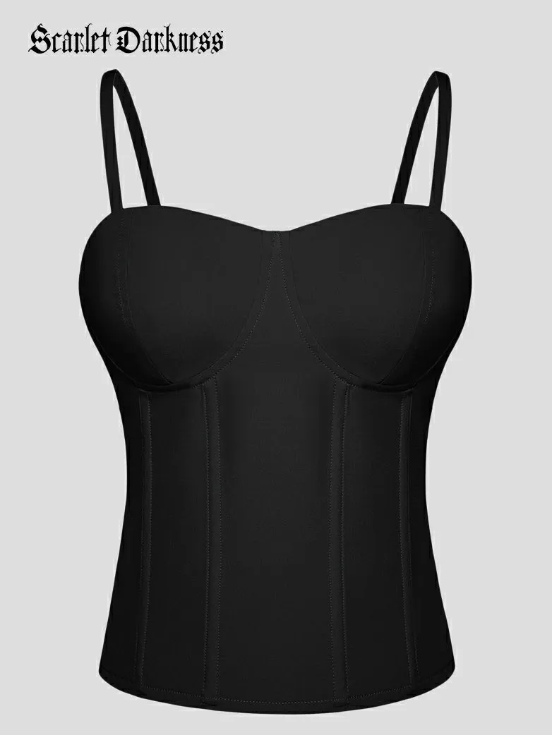 Women Cami-Tops Spaghetti Strap with Bones