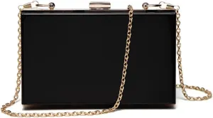 Women Clear Purse Acrylic Evening Clutch Bag Shoulder Handbag Unique Evening Bags and Clutches Crossbody Purse Black