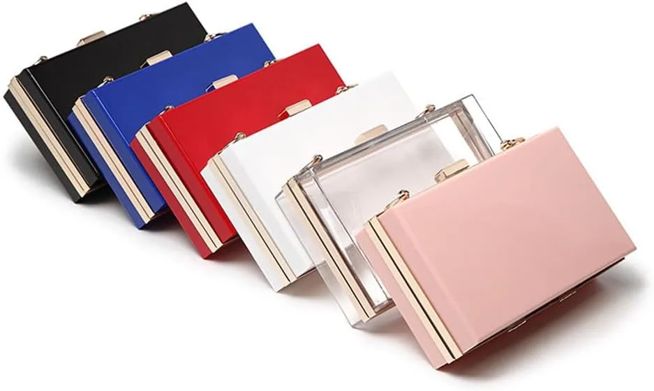 Women Clear Purse Acrylic Evening Clutch Bag Shoulder Handbag Unique Evening Bags and Clutches Crossbody Purse Blue