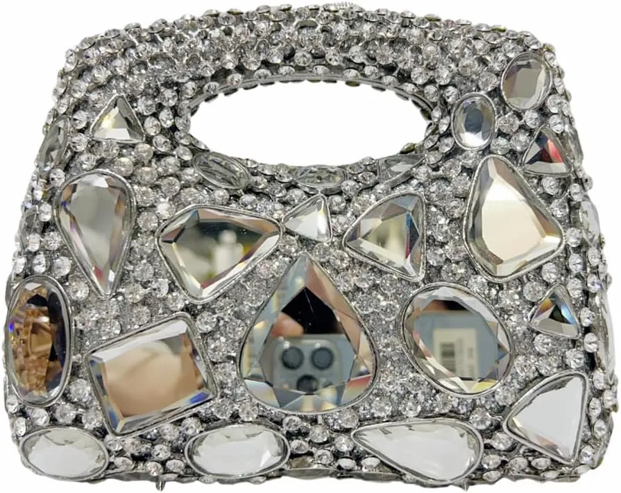Women Luxury Diamond Rhinestone Evening Bag Gem Clutch Purse Crystal Prom Handbag Wedding Purse for Party