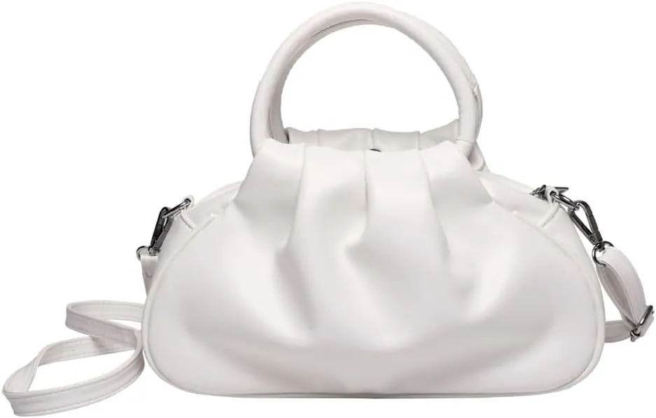Womens Chic Purse Cloud Handbags Cute Shoulder Crossbody Bag Small Tote Bag Retro Ladies Satchel Pleated Clutch