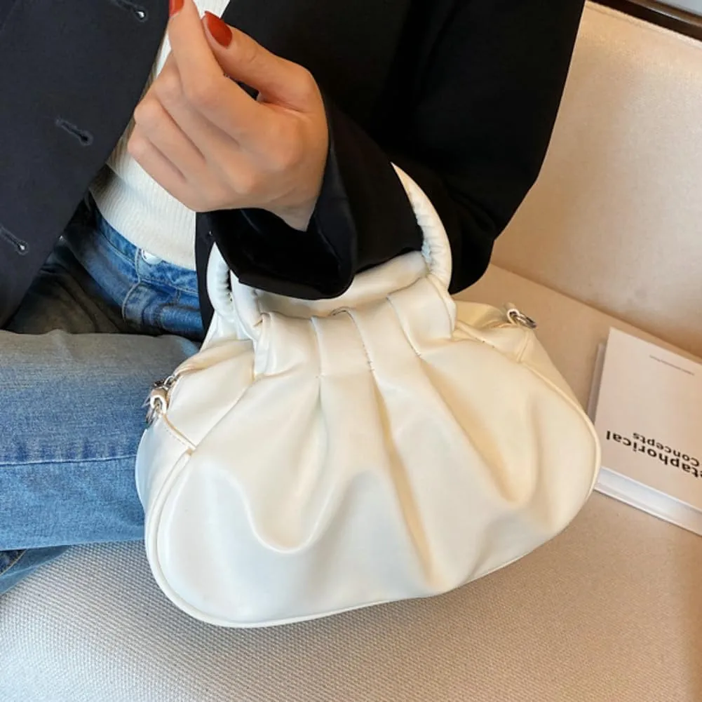 Womens Chic Purse Cloud Handbags Cute Shoulder Crossbody Bag Small Tote Bag Retro Ladies Satchel Pleated Clutch