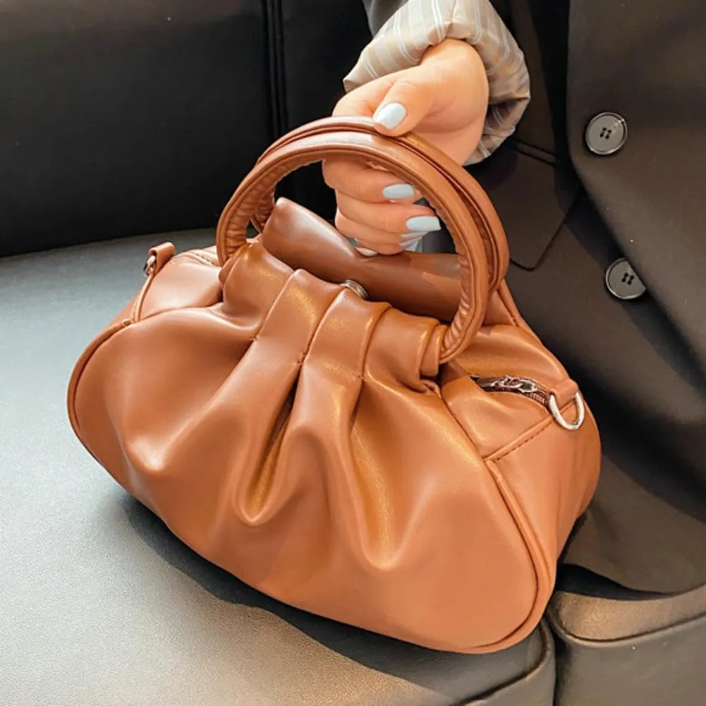 Womens Chic Purse Cloud Handbags Cute Shoulder Crossbody Bag Small Tote Bag Retro Ladies Satchel Pleated Clutch