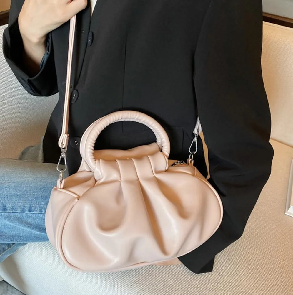 Womens Chic Purse Cloud Handbags Cute Shoulder Crossbody Bag Small Tote Bag Retro Ladies Satchel Pleated Clutch
