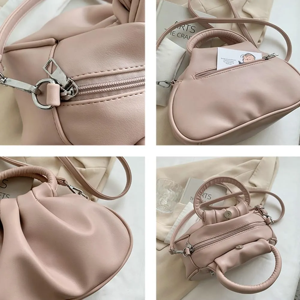 Womens Chic Purse Cloud Handbags Cute Shoulder Crossbody Bag Small Tote Bag Retro Ladies Satchel Pleated Clutch