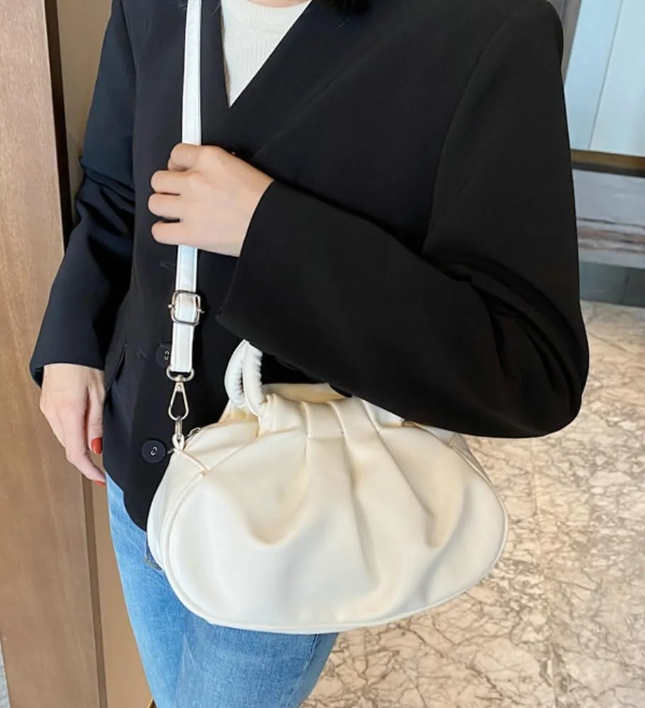 Womens Chic Purse Cloud Handbags Cute Shoulder Crossbody Bag Small Tote Bag Retro Ladies Satchel Pleated Clutch