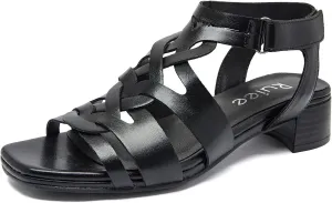 Women's Chunky Heeled Sandals - Block Low Heels Ankle Strap Square Open Toe Dressy Sandals for Women.