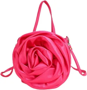Women's Crossbody PU Leather 3D Rose Flower Handbags Wedding Party Evening Bags