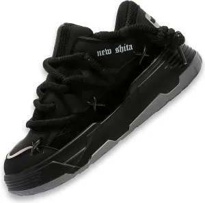 Womens Faux Leather Fashion Platform Chunky Sneakers Lightweight Breathable Height Increasing Unisex Casual Walking Tennis Running Shoes