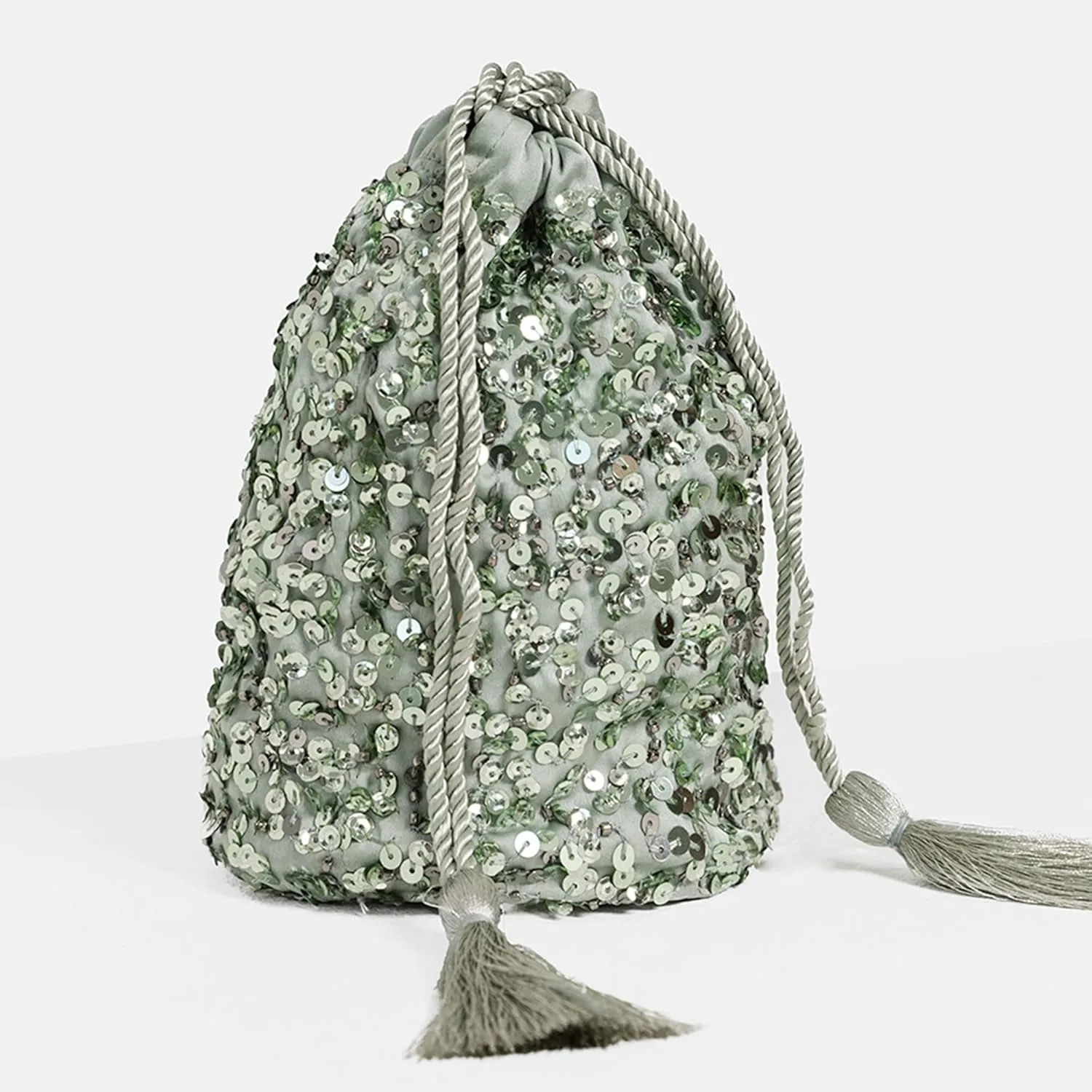 Women's Handbag Ladies Sequin Bag Bridesmaids Sparkling Drawstring Coin Purse Pouch for Evening Prom Party Clutch