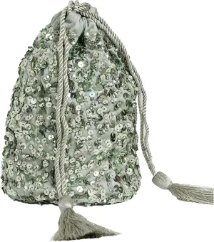 Women's Handbag Ladies Sequin Bag Bridesmaids Sparkling Drawstring Coin Purse Pouch for Evening Prom Party Clutch