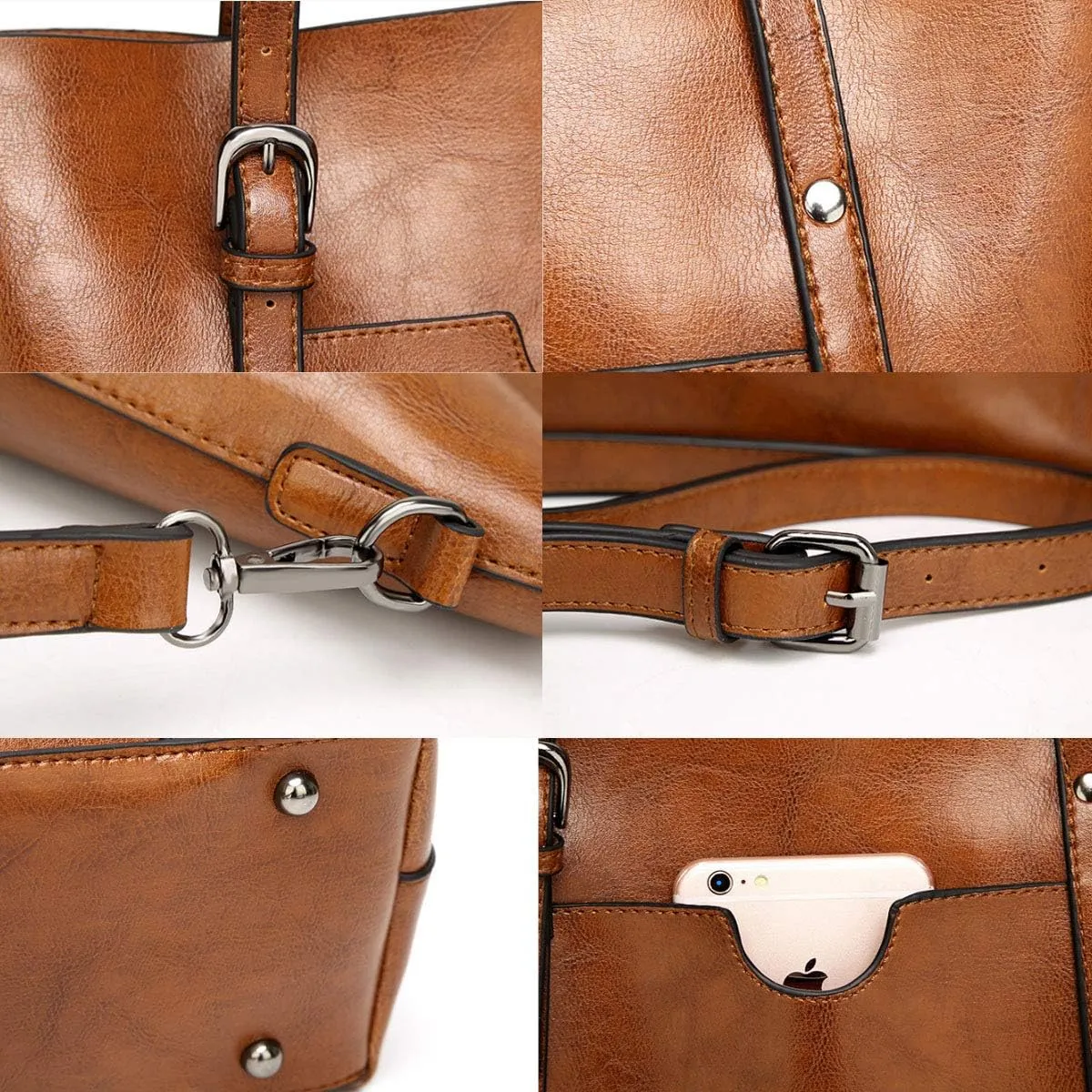 Women's Purses and Handbags for Women PU Leather Top Handle Satchel Ladies Shoulder Tote Bags