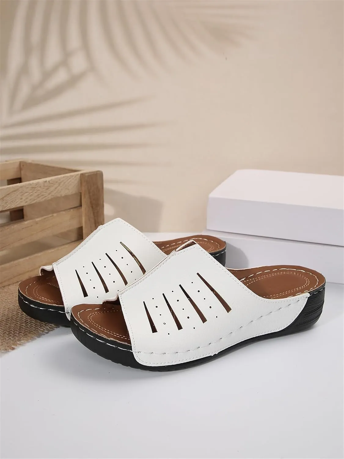 Womens Recovery Sandals with Comfortable Plantar Fasciitis Support Orthotic Thick Cushion Open Toe Sport Slides Athletic Ladies Sandals for Indoor Outdoor