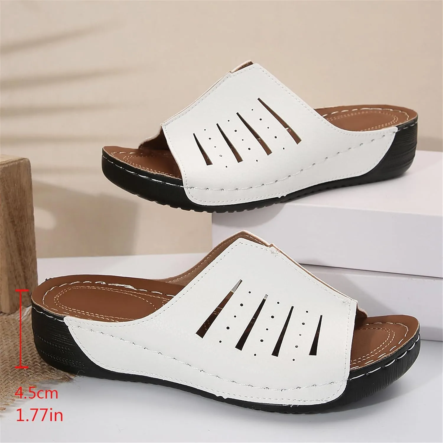 Womens Recovery Sandals with Comfortable Plantar Fasciitis Support Orthotic Thick Cushion Open Toe Sport Slides Athletic Ladies Sandals for Indoor Outdoor