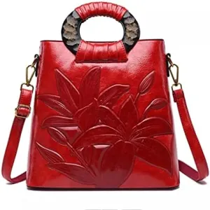 Women's Shoulder Bags Vintage Embossed Handbags Women's Large Capacity Chinese Handbags (B 30cm 12cm 29cm)