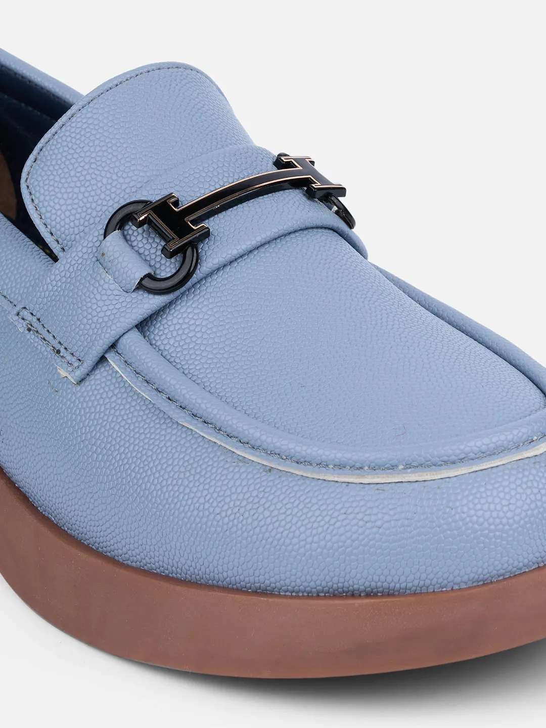 Women's Sky Blue Block Heel Slip On (IU2004)
