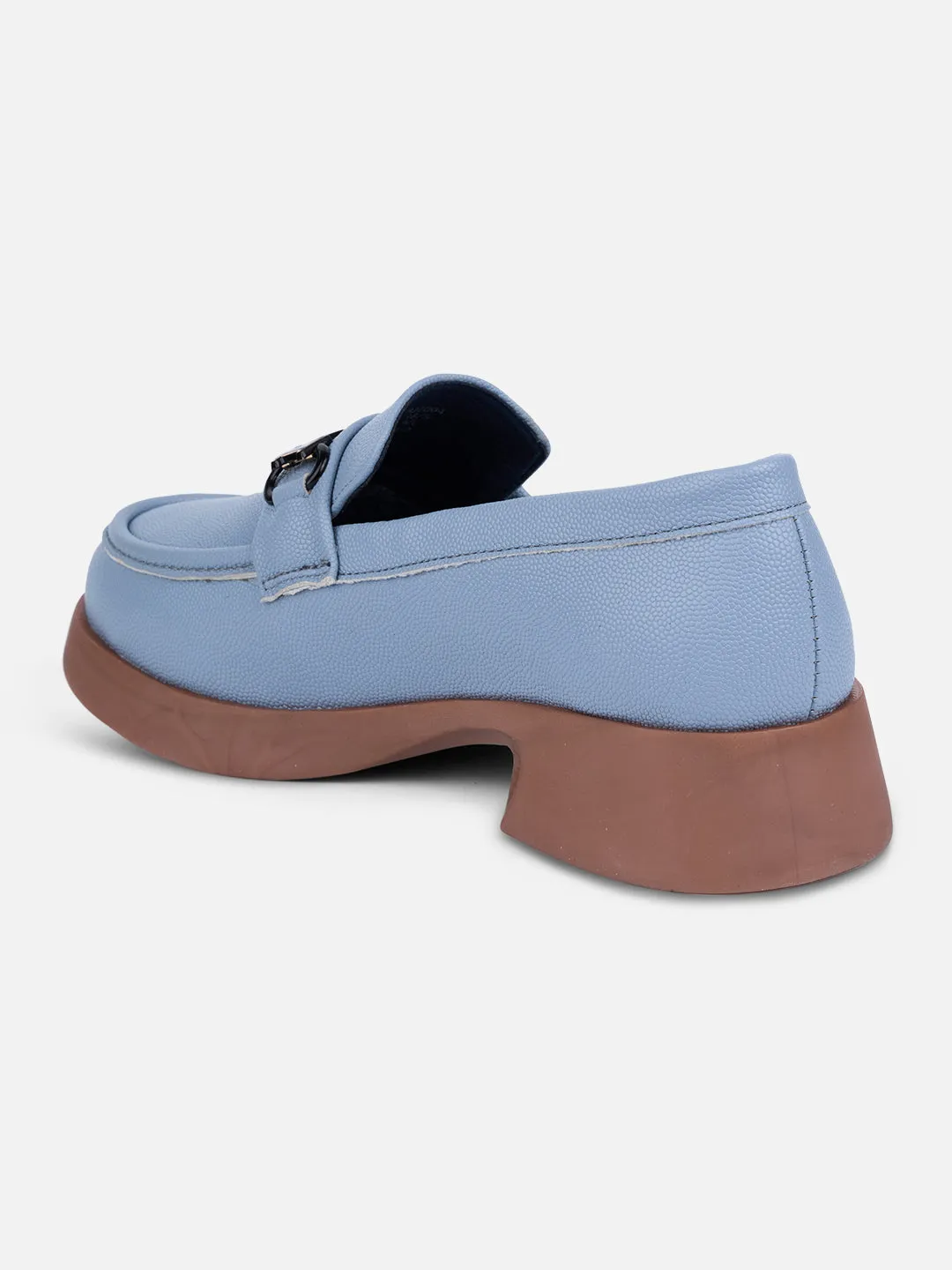 Women's Sky Blue Block Heel Slip On (IU2004)
