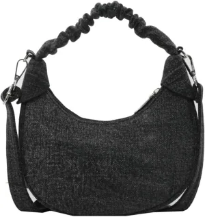 Womens Vintage Crescent Shoulder Crossbody Bags Washed Denim Dumpling Tote Small Purse Handbags Satchel 2024