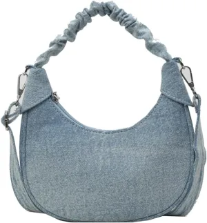 Womens Vintage Crescent Shoulder Crossbody Bags Washed Denim Dumpling Tote Small Purse Handbags Satchel 2024