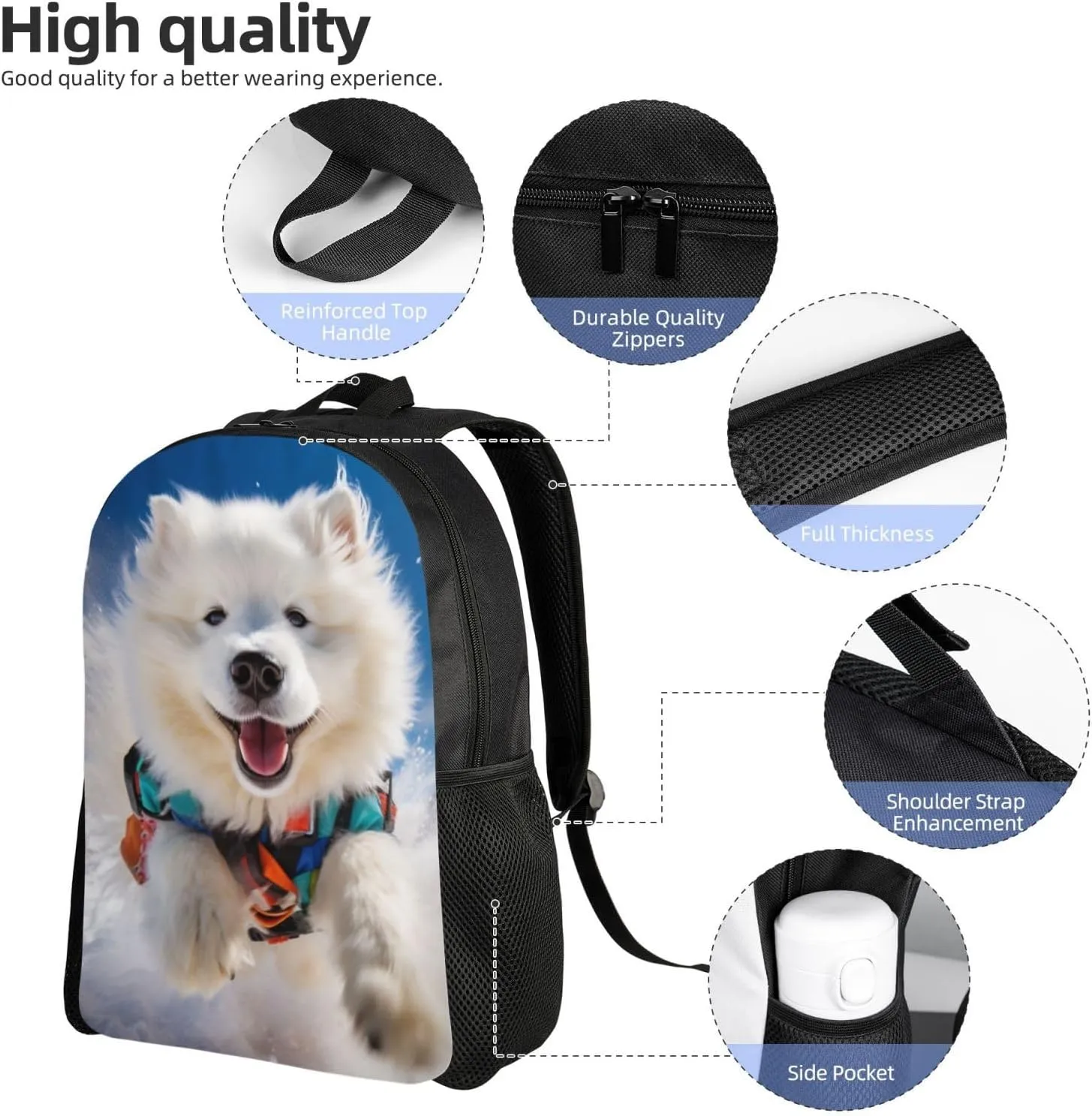 Xerial Cute Dog Backpack Waterproof Anti Theft Durable Light Laptop Bag Backpacks For Women Men Travel Gym Backpack