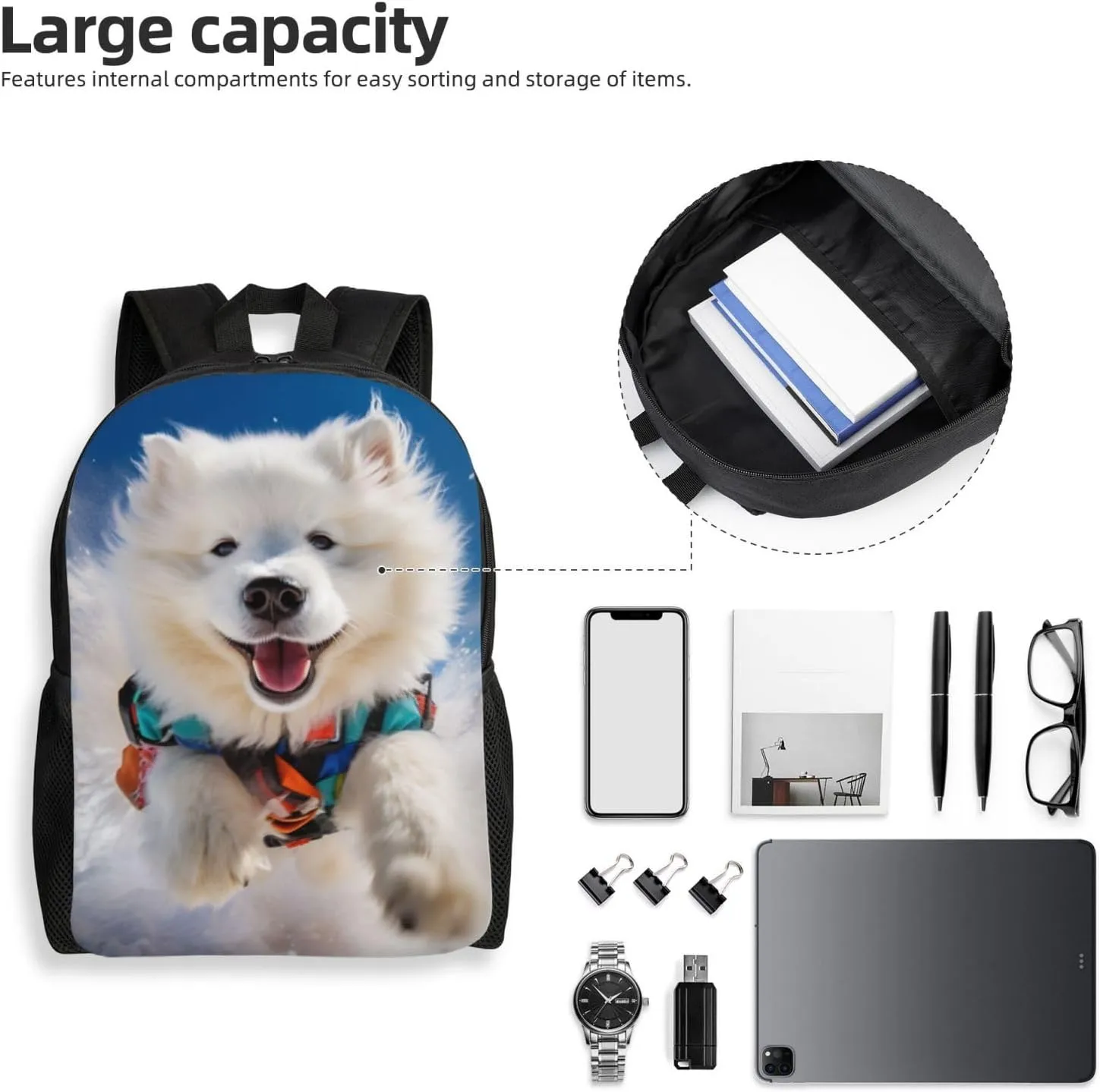 Xerial Cute Dog Backpack Waterproof Anti Theft Durable Light Laptop Bag Backpacks For Women Men Travel Gym Backpack