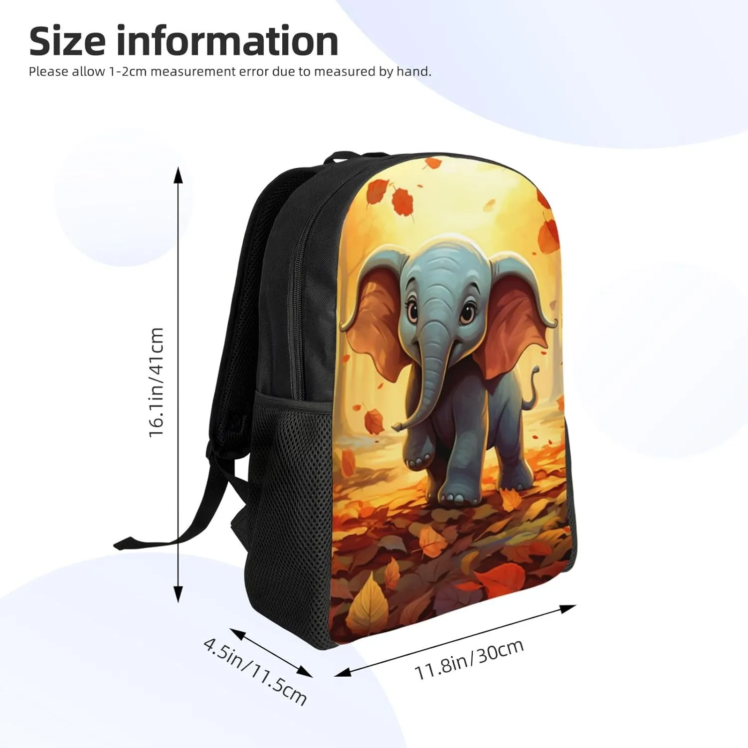 Xerial Cute Elephant Backpack Waterproof Anti Theft Durable Light Laptop Bag Backpacks For Women Men Travel Gym Backpack