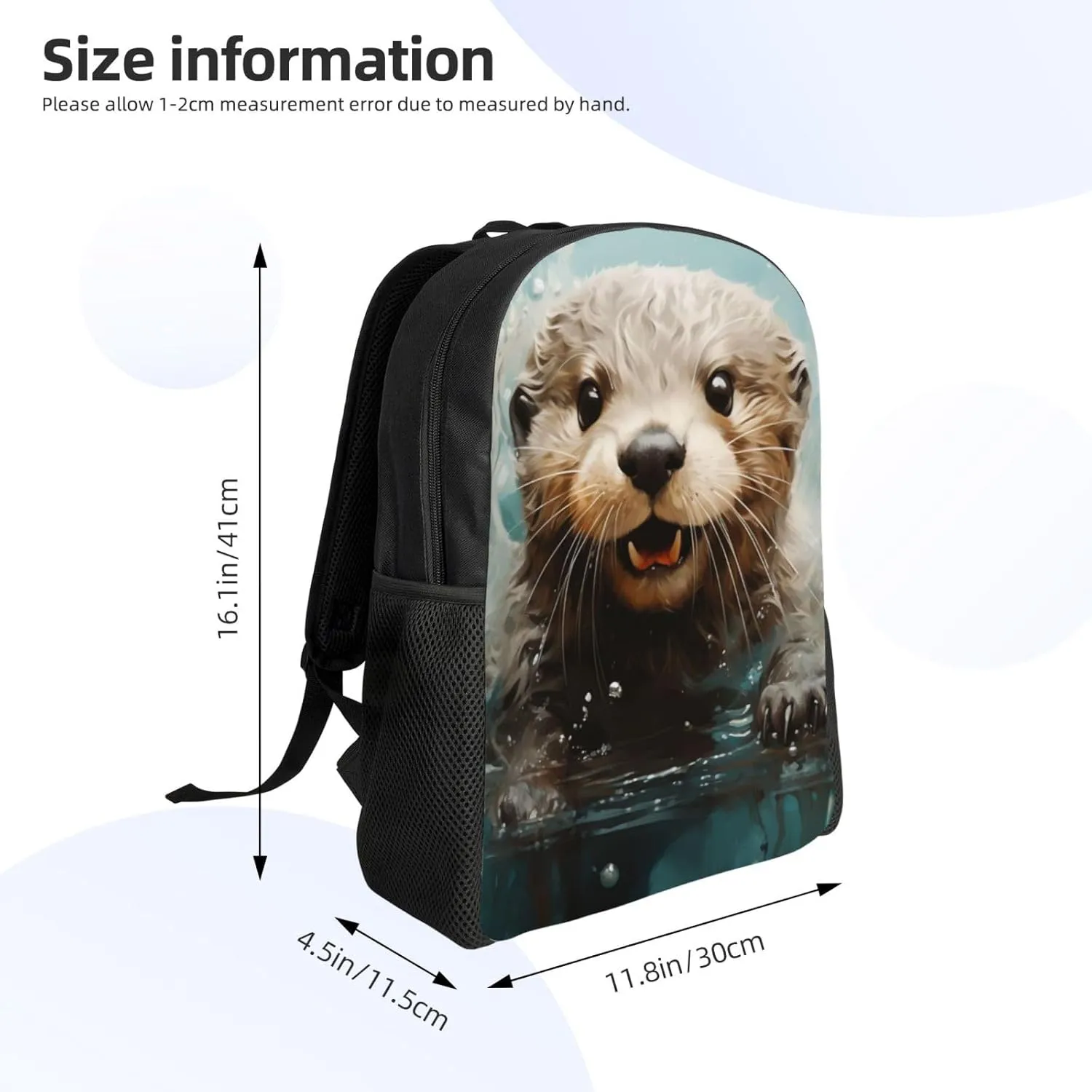 Xerial Cute Otter Backpack Waterproof Anti Theft Durable Light Laptop Bag Backpacks For Women Men Travel Gym Backpack