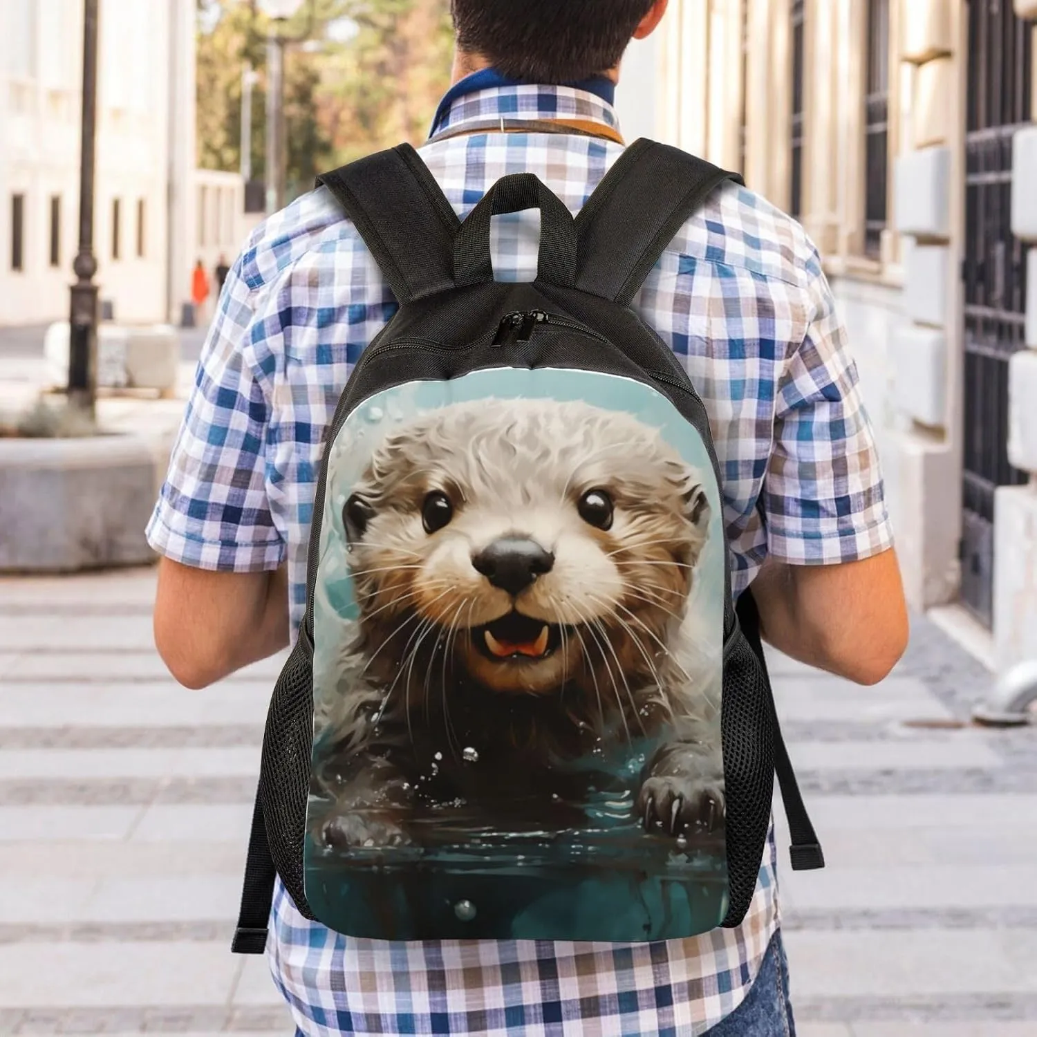 Xerial Cute Otter Backpack Waterproof Anti Theft Durable Light Laptop Bag Backpacks For Women Men Travel Gym Backpack