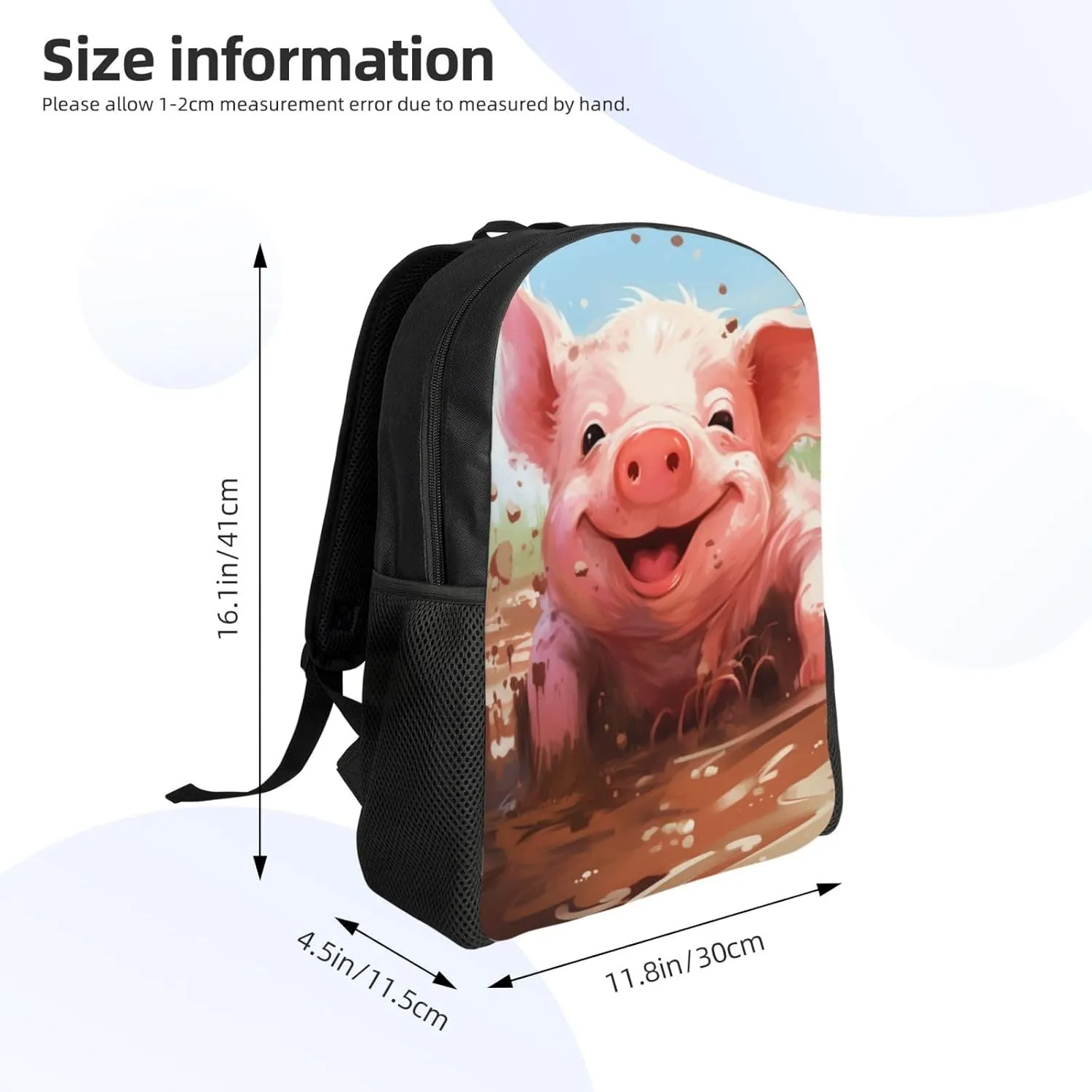 Xerial Cute Pig Backpack Waterproof Anti Theft Durable Light Laptop Bag Backpacks For Women Men Travel Gym Backpack