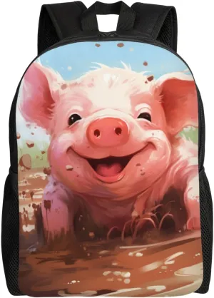 Xerial Cute Pig Backpack Waterproof Anti Theft Durable Light Laptop Bag Backpacks For Women Men Travel Gym Backpack
