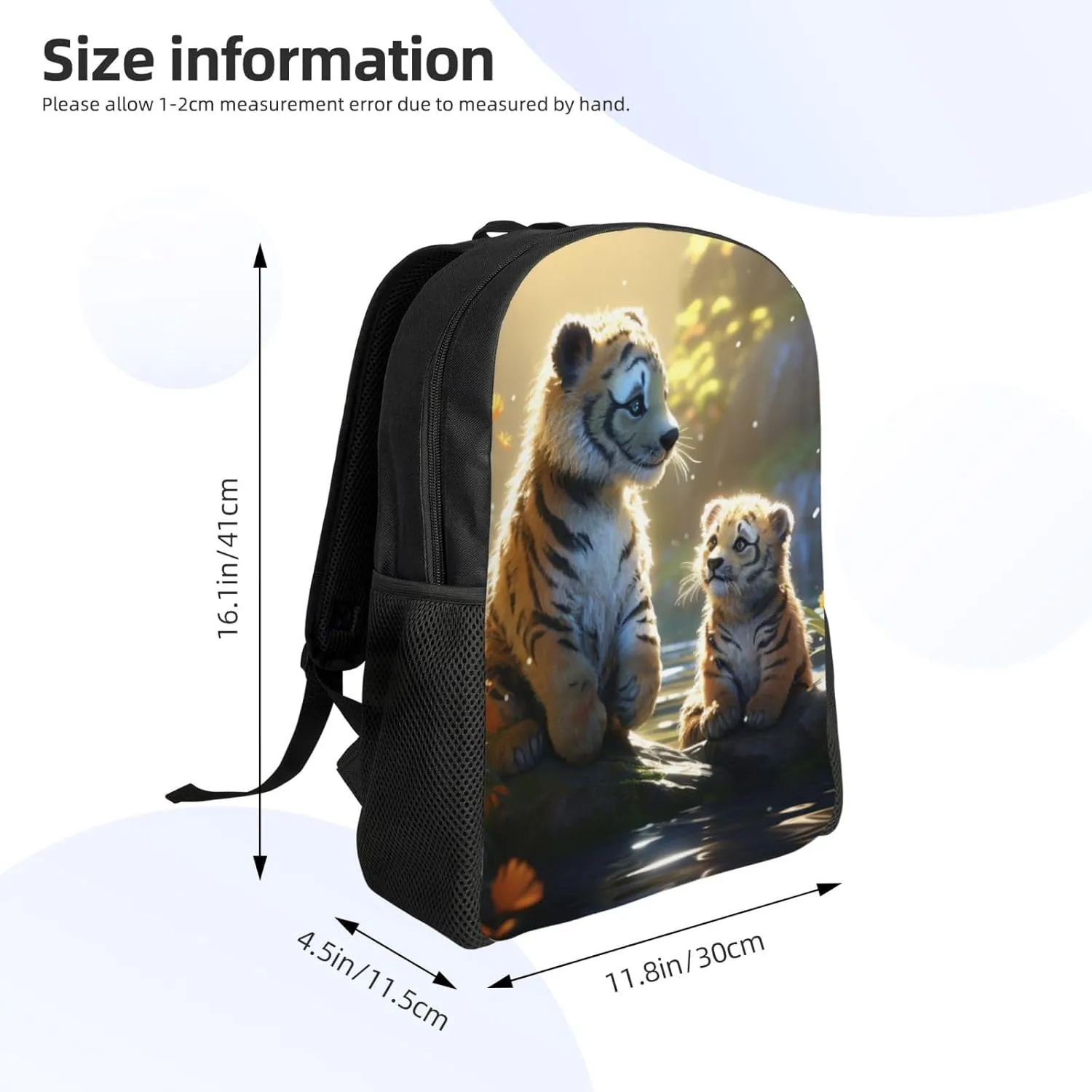 Xerial Cute Tiger Backpack Waterproof Anti Theft Durable Light Laptop Bag Backpacks For Women Men Travel Gym Backpack