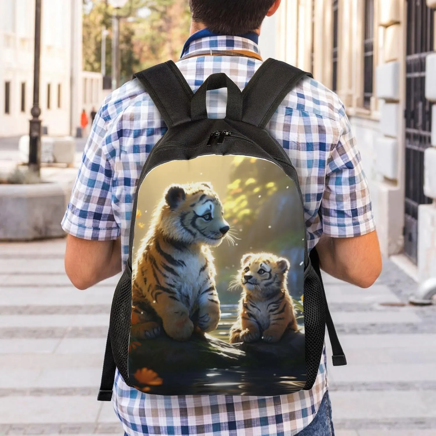 Xerial Cute Tiger Backpack Waterproof Anti Theft Durable Light Laptop Bag Backpacks For Women Men Travel Gym Backpack